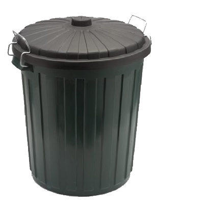 14_Garbage Bin Plastic w lid – Green 55L